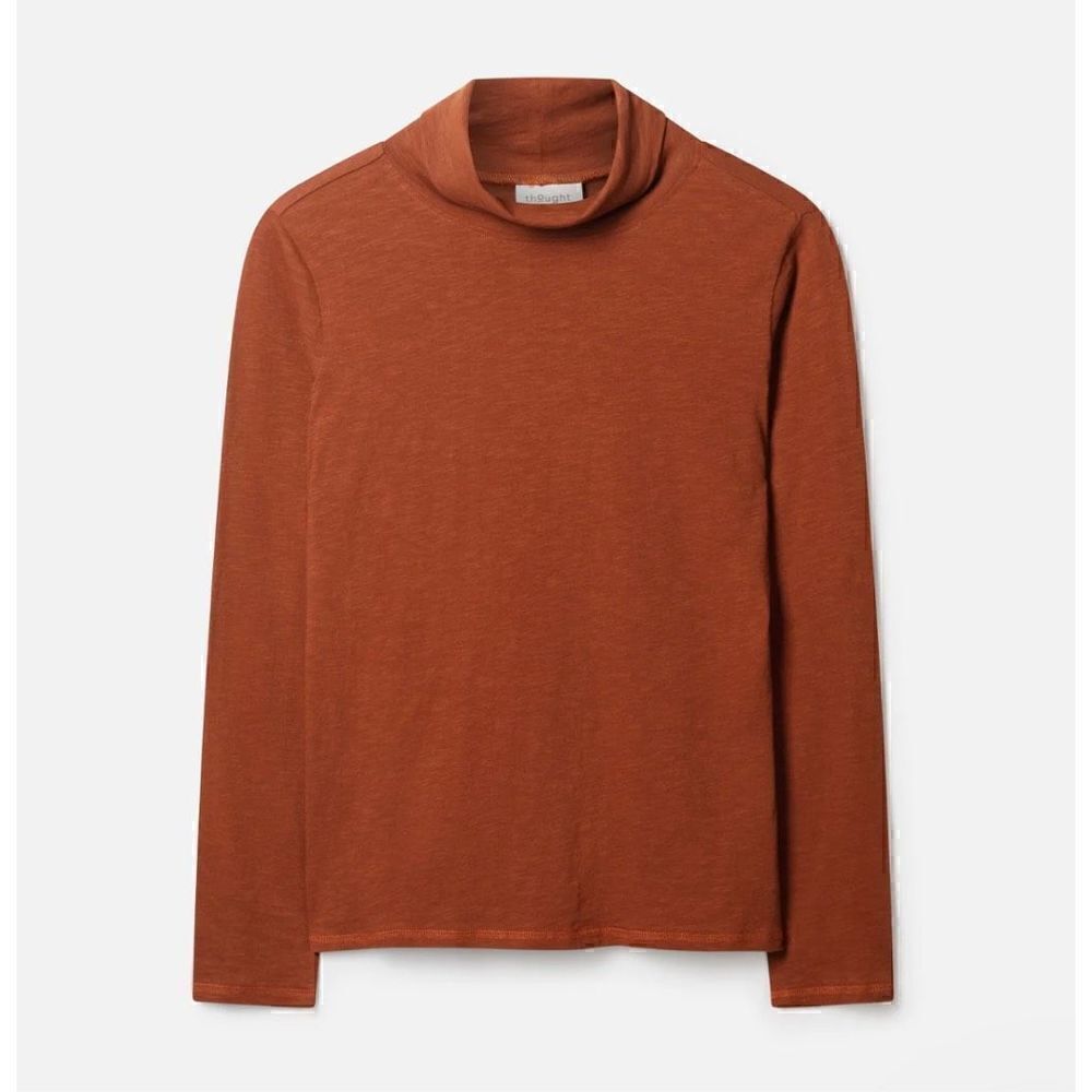 Thought sustainable fairtrade organic cotton polo mock neck top